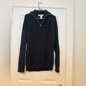 Black Quarter Zip Sweater